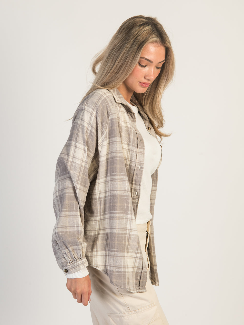 HARLOW KENDALL OVERSIZED FLANNEL - GREY