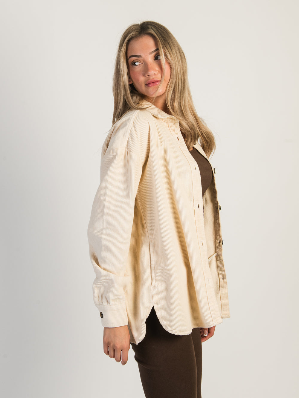 HARLOW CHRISSY CORD SHIRT - CREAM