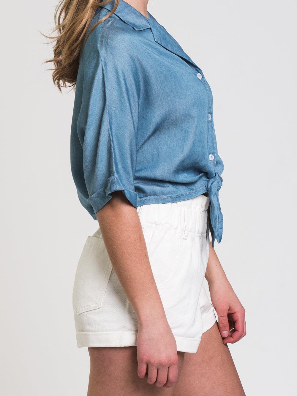 HARLOW CAMP TIE-UP CHAMBRAY SHIRT - CLEARANCE