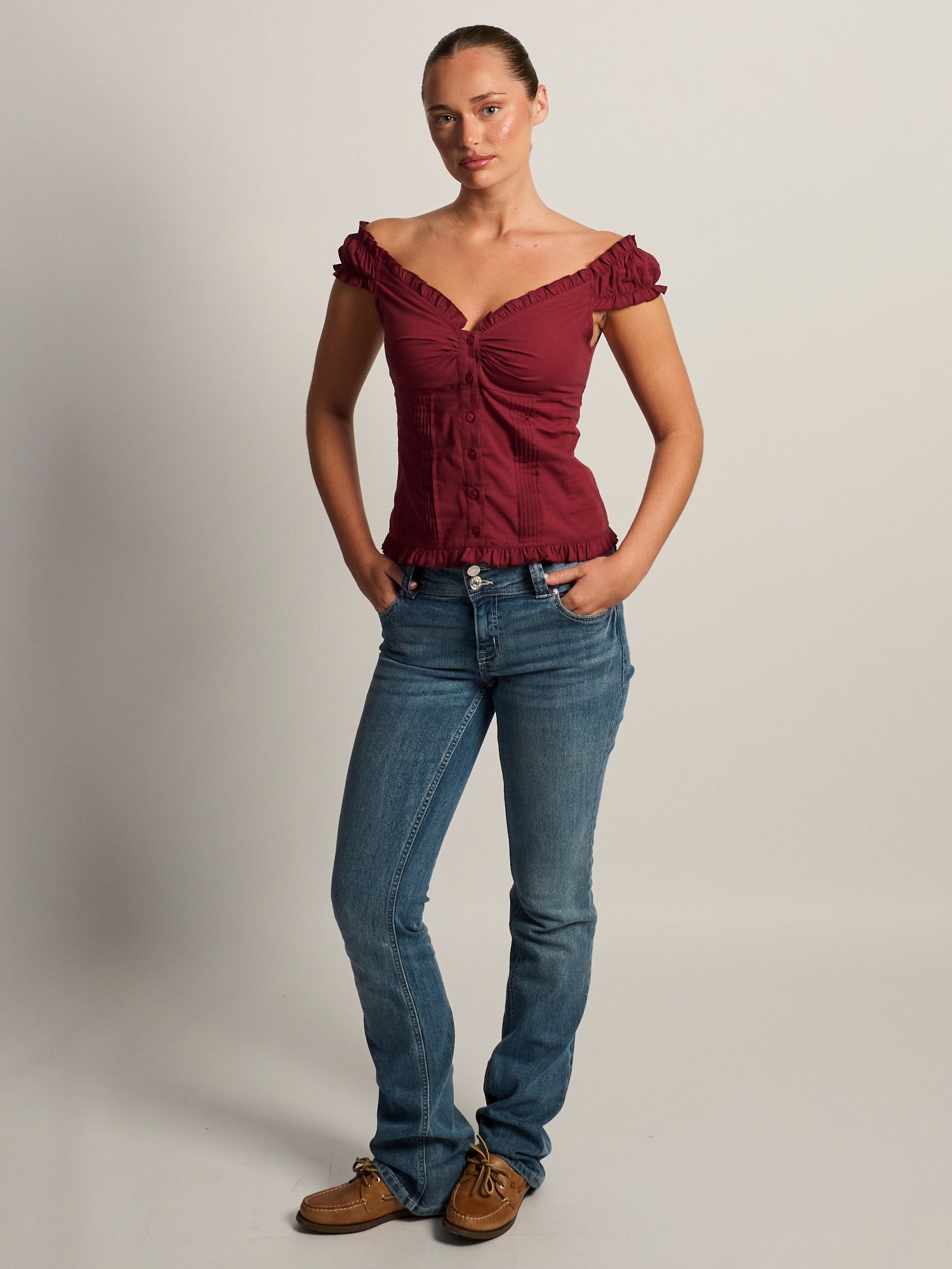 HARLOW EMILY TOP - BURGUNDY