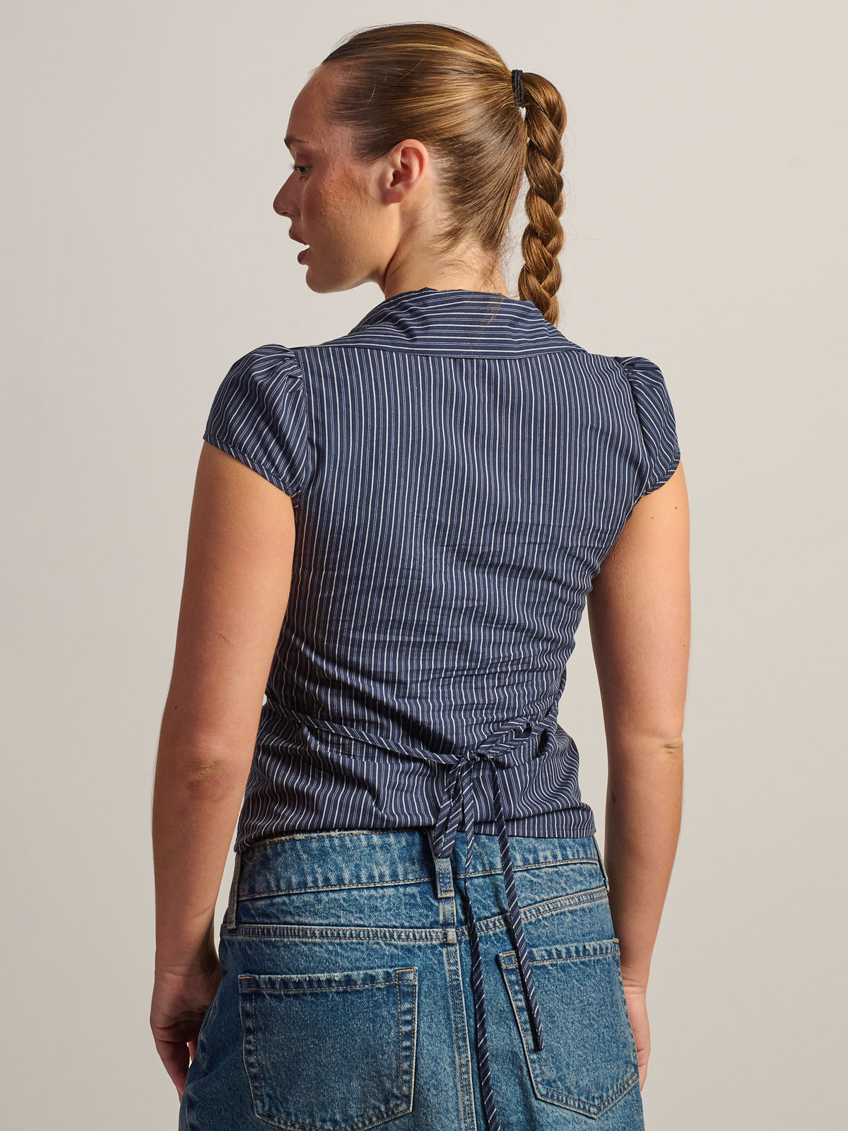HARLOW MARGO BUTTON UP - NAVY
