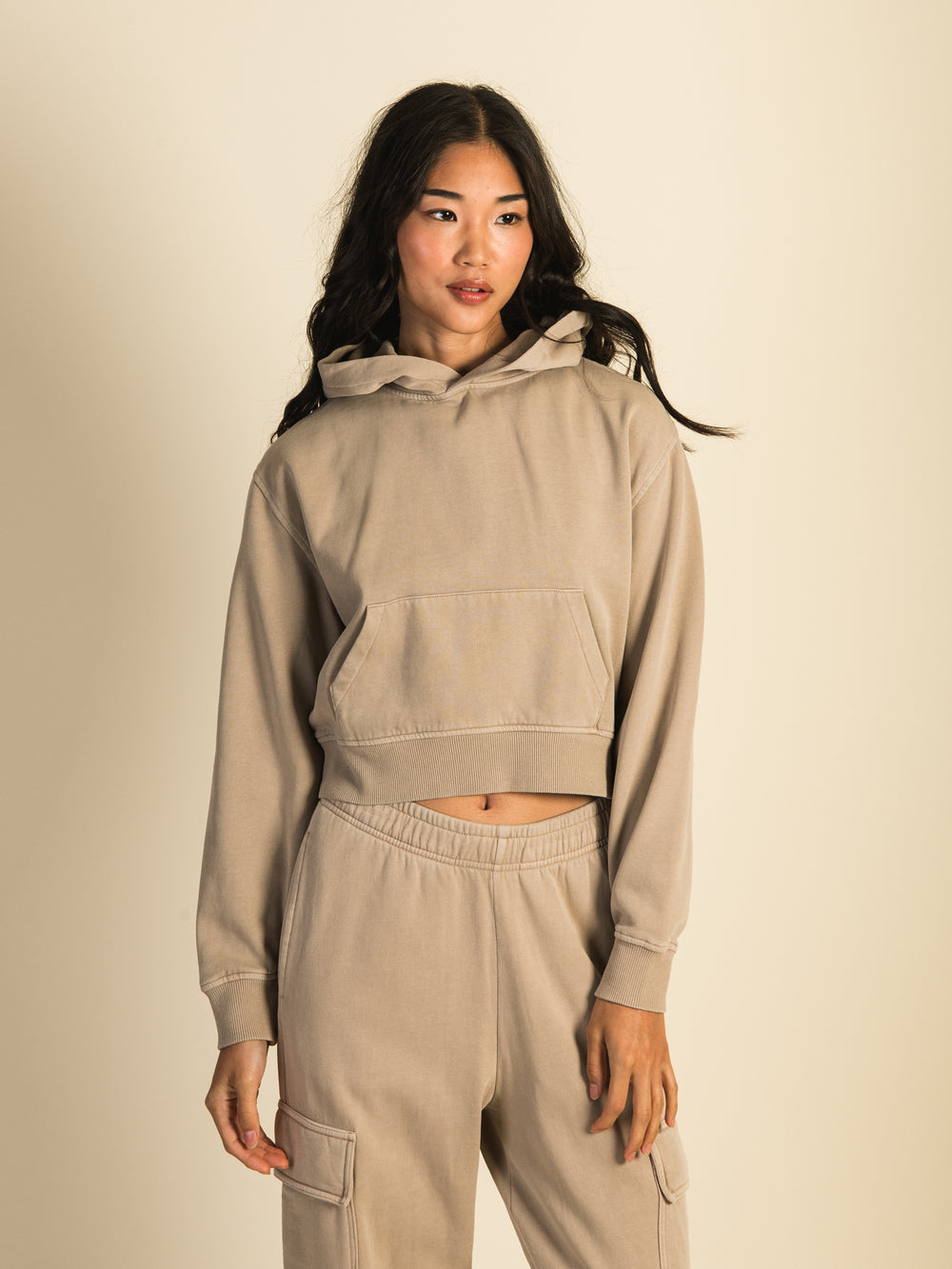 HARLOW BRE POPOVER HOODIE - MOCHA