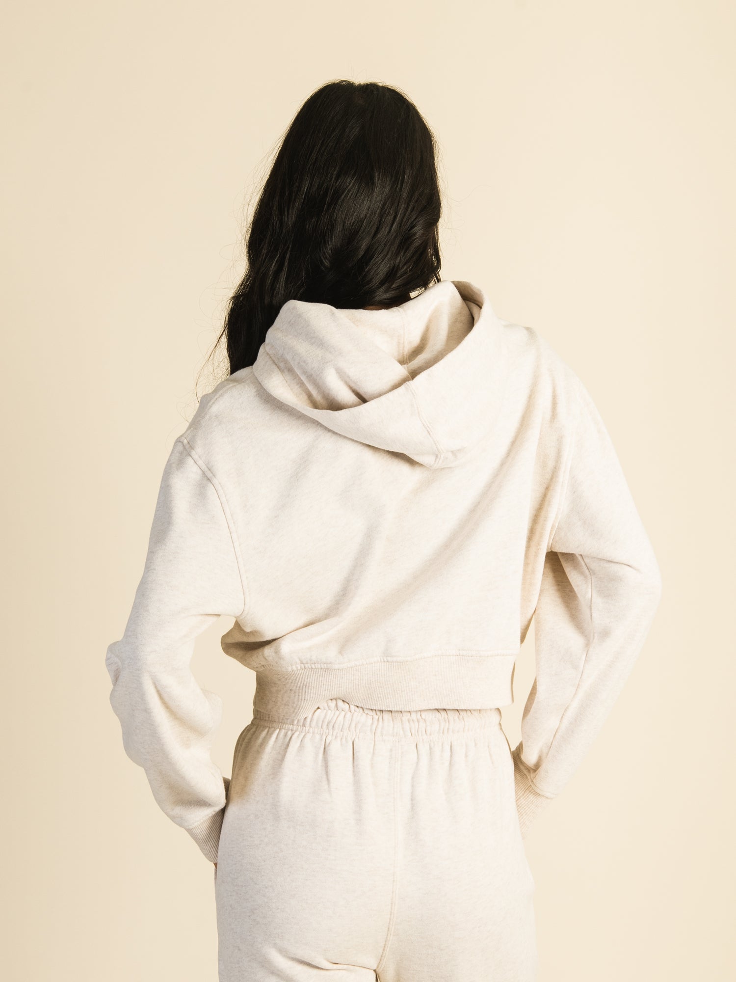 HARLOW BRE POPOVER MELANGE HOODIE - OATMEAL CLEARANCE