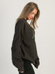 HARLOW HARLOW MICHELLE PRINT FLEECE CREWNECK - CHARCOAL - Boathouse