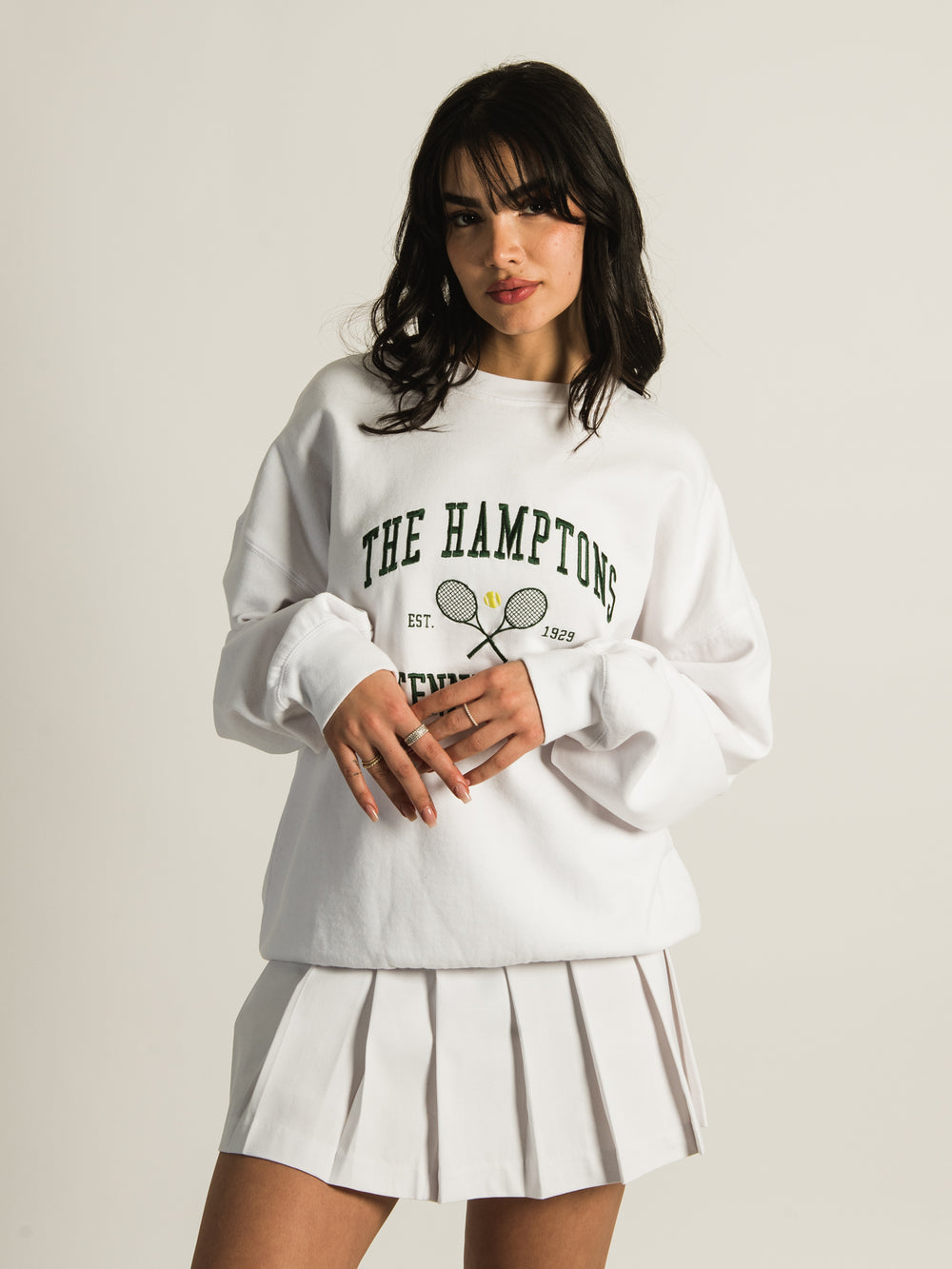 HARLOW MICHELLE CREW EMBROIDERED SWEATSHIRT - CLEARANCE