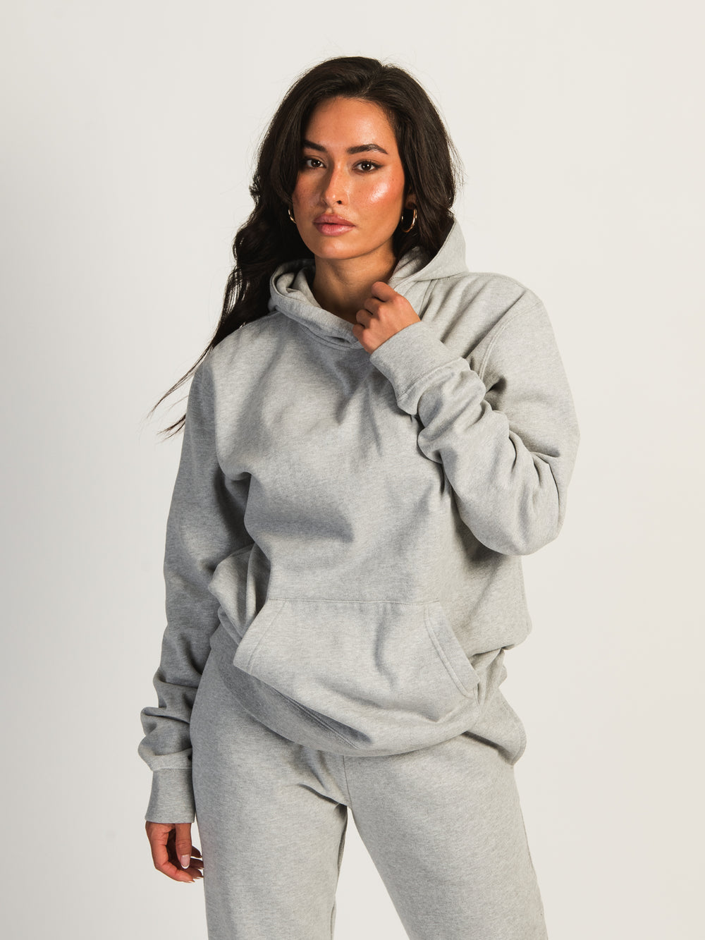 Charcoal Utility V-Neck Hoodie And Joggers Set