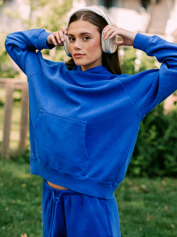 HARLOW CLOUD HOODIE - COBALT