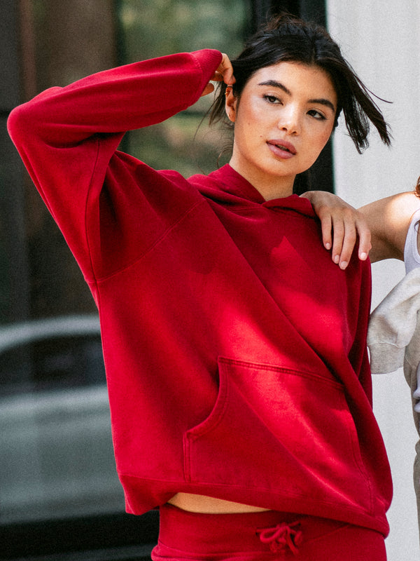 HARLOW CLOUD HOODIE - RUBY