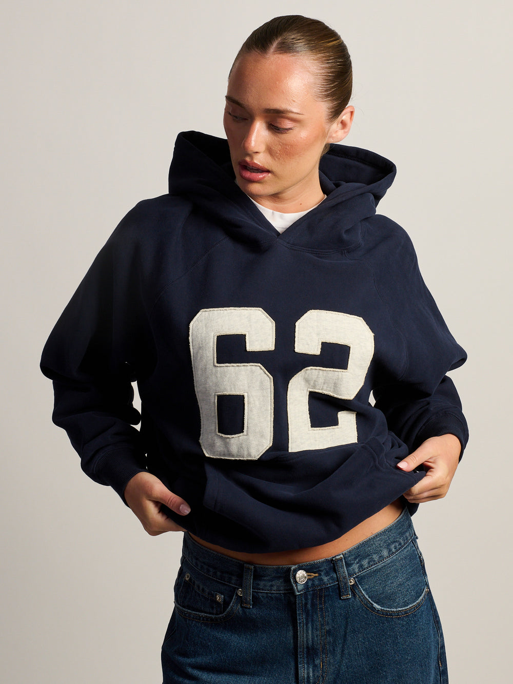 HARLOW CLOUD HOODIE - APPLIQUE NAVY