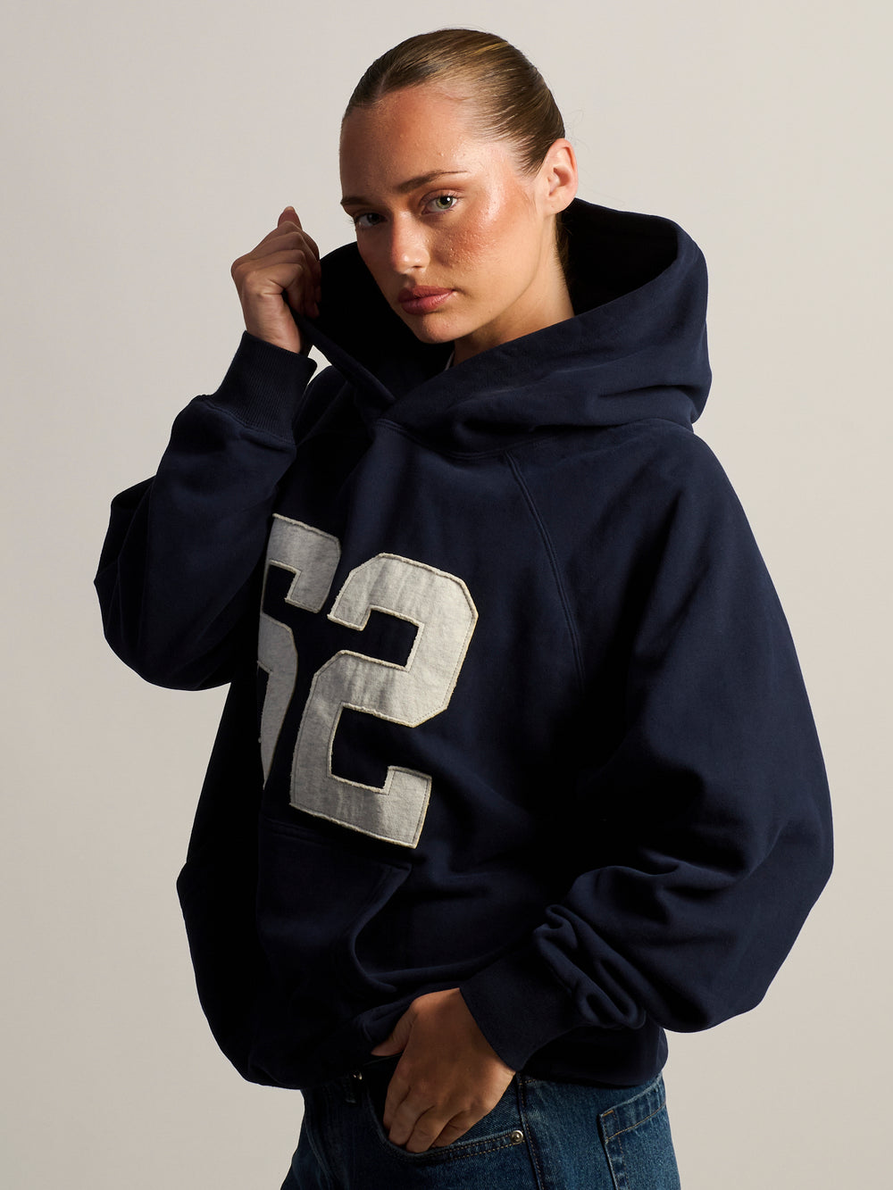 HARLOW CLOUD HOODIE - APPLIQUE NAVY