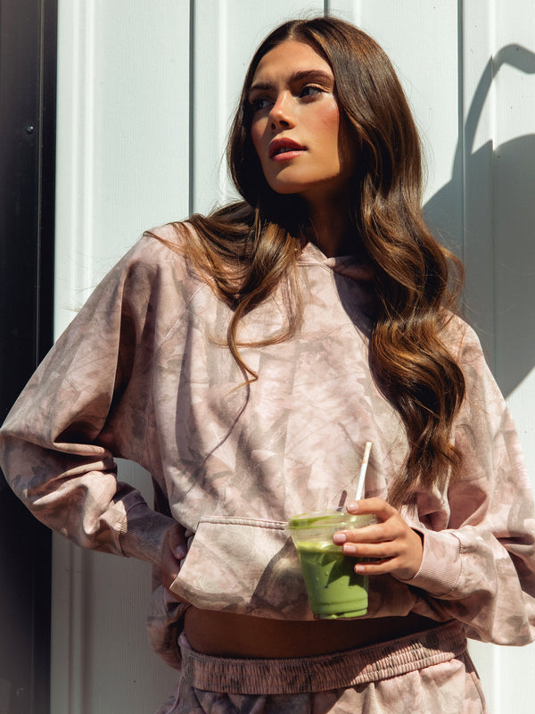 HARLOW CLOUD HOODIE - PINK CAMO