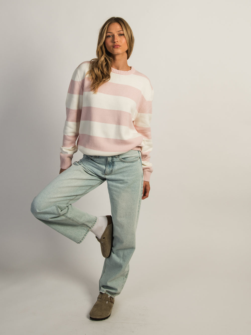 HARLOW KNIT CREWNECK SWEATER - STRIPE