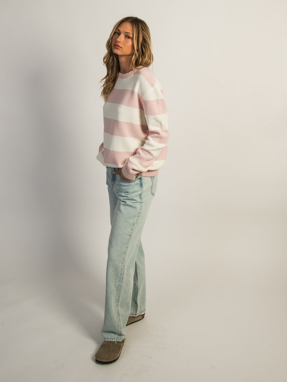 HARLOW KNIT CREWNECK SWEATER - STRIPE