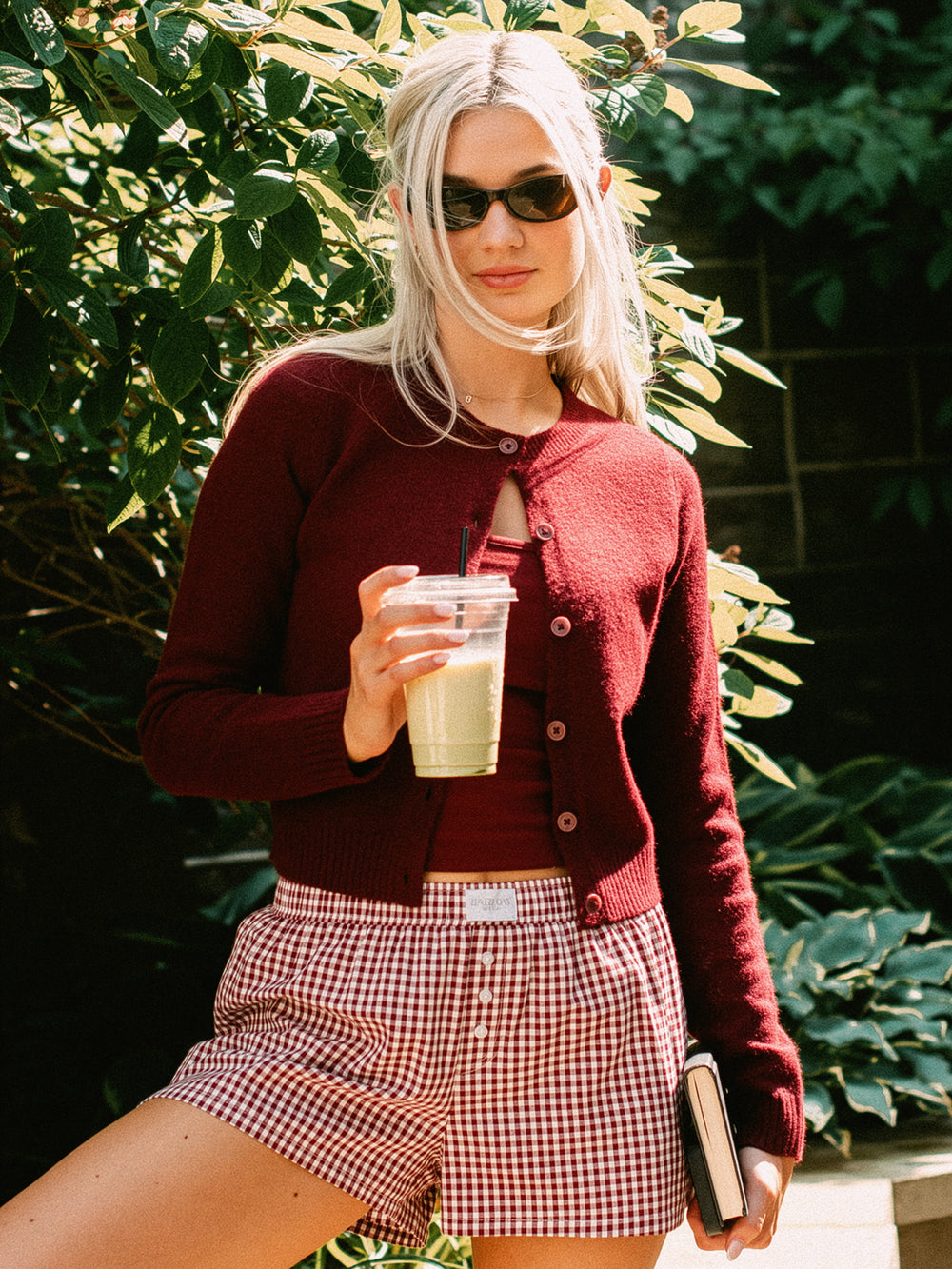 HARLOW COLLINS CARDIGAN - BURGUNDY