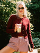 HARLOW HARLOW COLLINS CARDIGAN - BURGUNDY - Boathouse