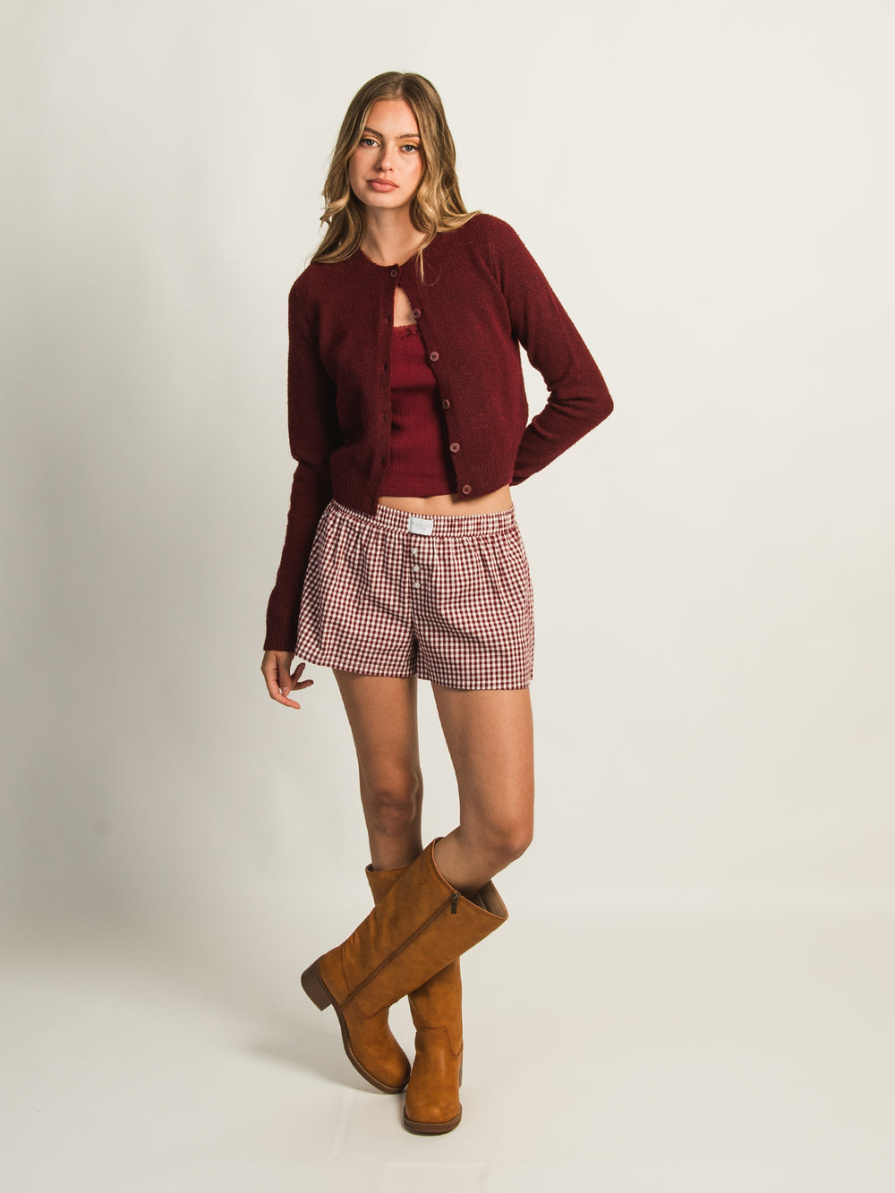HARLOW COLLINS CARDIGAN - BURGUNDY