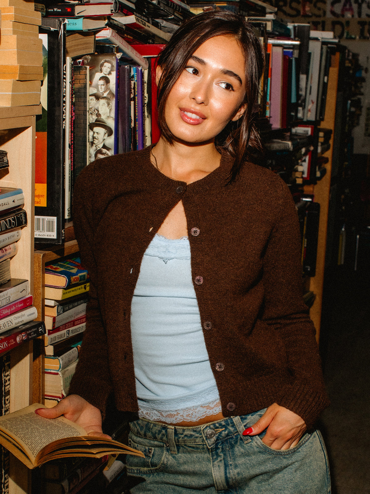 CHANDAIL HARLOW COLLINS CARDIGAN - CHOCOLAT