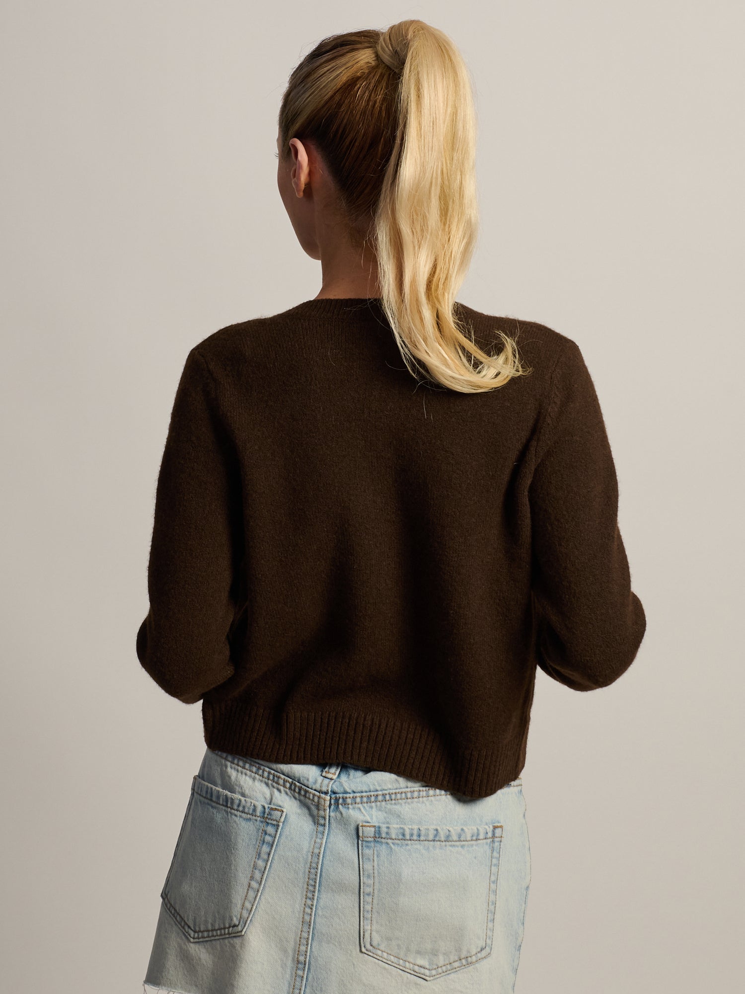 HARLOW COLLINS CARDIGAN - CHOCOLATE