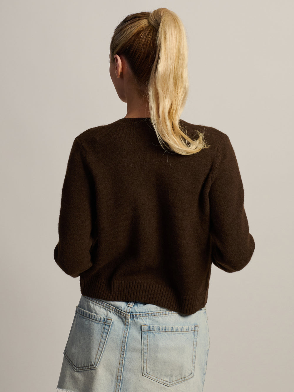 HARLOW COLLINS CARDIGAN - CHOCOLATE