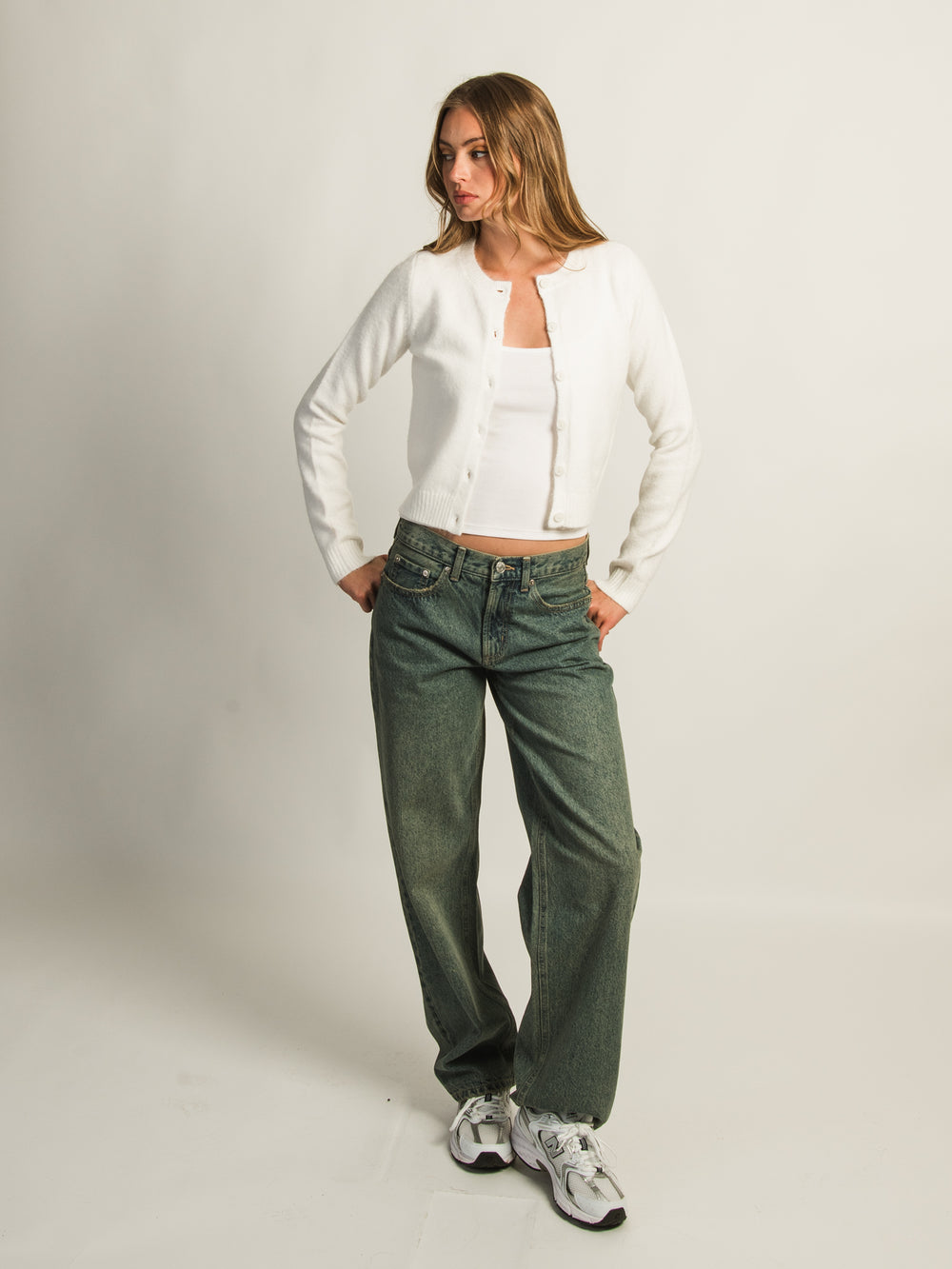 HARLOW COLLINS CARDIGAN - OFF WHITE