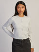 HARLOW COLLINS CARDIGAN HOODIE - GREY/WHITE