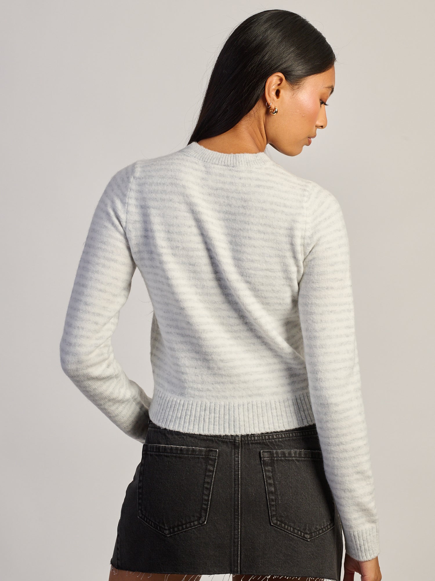 HOODIE HARLOW COLLINS CARDIGAN - GRIS/BLANC