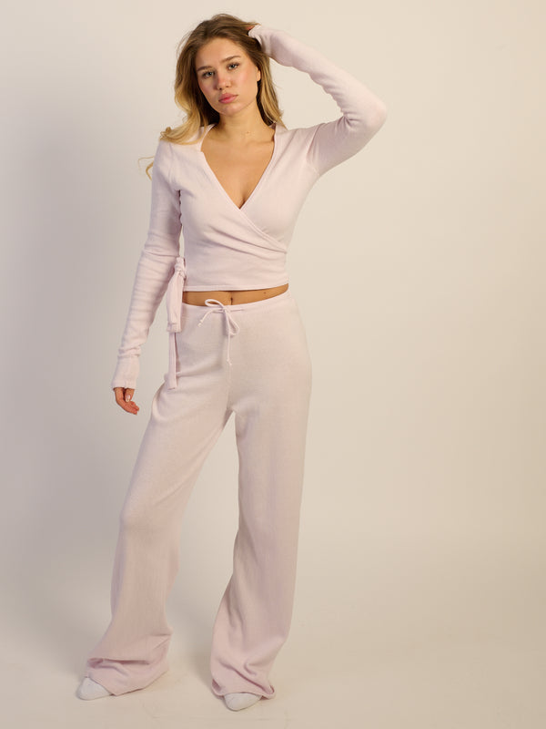 HARLOW GIA WRAP SWEATER - ROSE