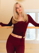 HARLOW HARLOW GIA WRAP SWEATER - BURGUNDY - Boathouse