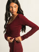 HARLOW HARLOW GIA WRAP SWEATER - BURGUNDY - Boathouse