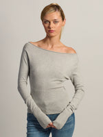 HARLOW BRYNN BOATNECK SWEATER - HEATHER GREY