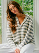 HARLOW CHARLI KNIT ZIP - GRIS/BLANC