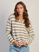 HARLOW CHARLI KNIT ZIP - GRIS/BLANC
