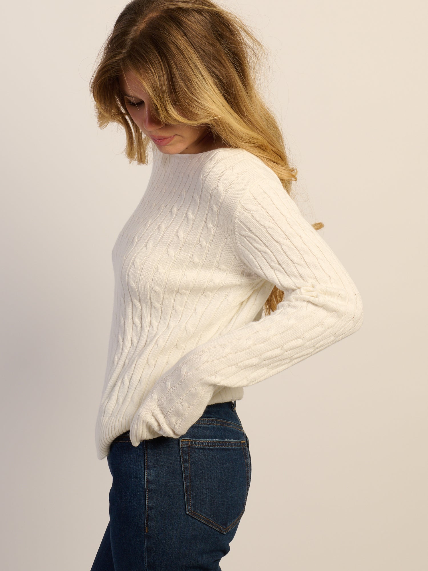 HARLOW CALI CABLEKNIT OFF THE SHOULDER