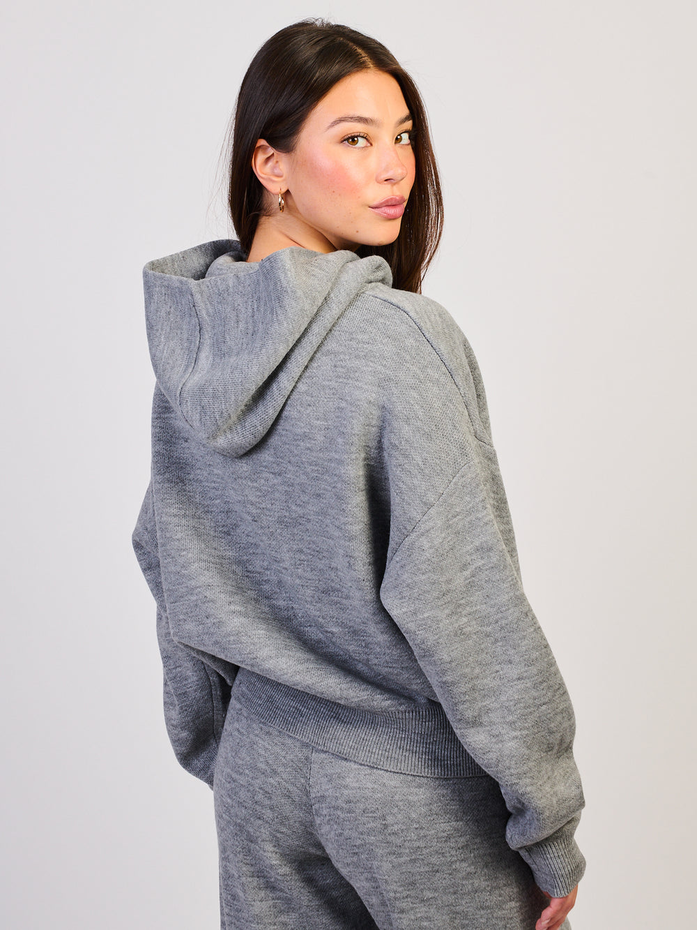 HARLOW HARLOW STORMI KNIT HOODIE - HEATHER GREY - Boathouse