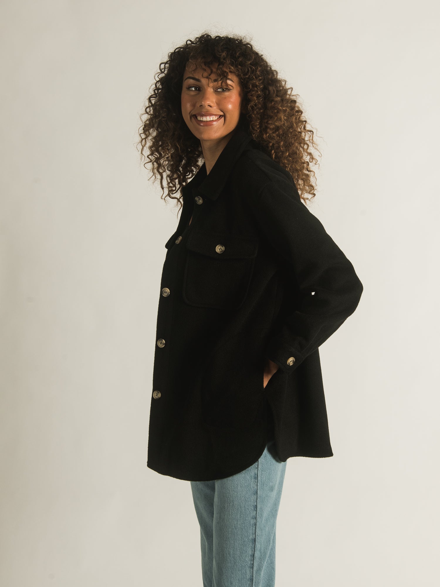 HARLOW GWEN SOLID SHIRT JACKET - CLEARANCE