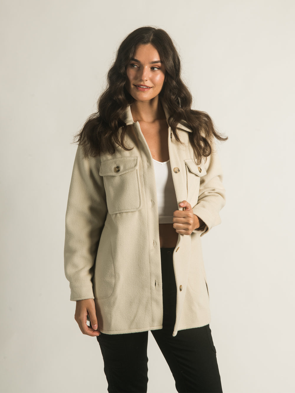 HARLOW GWEN SOLID SHIRT JACKET - CLEARANCE