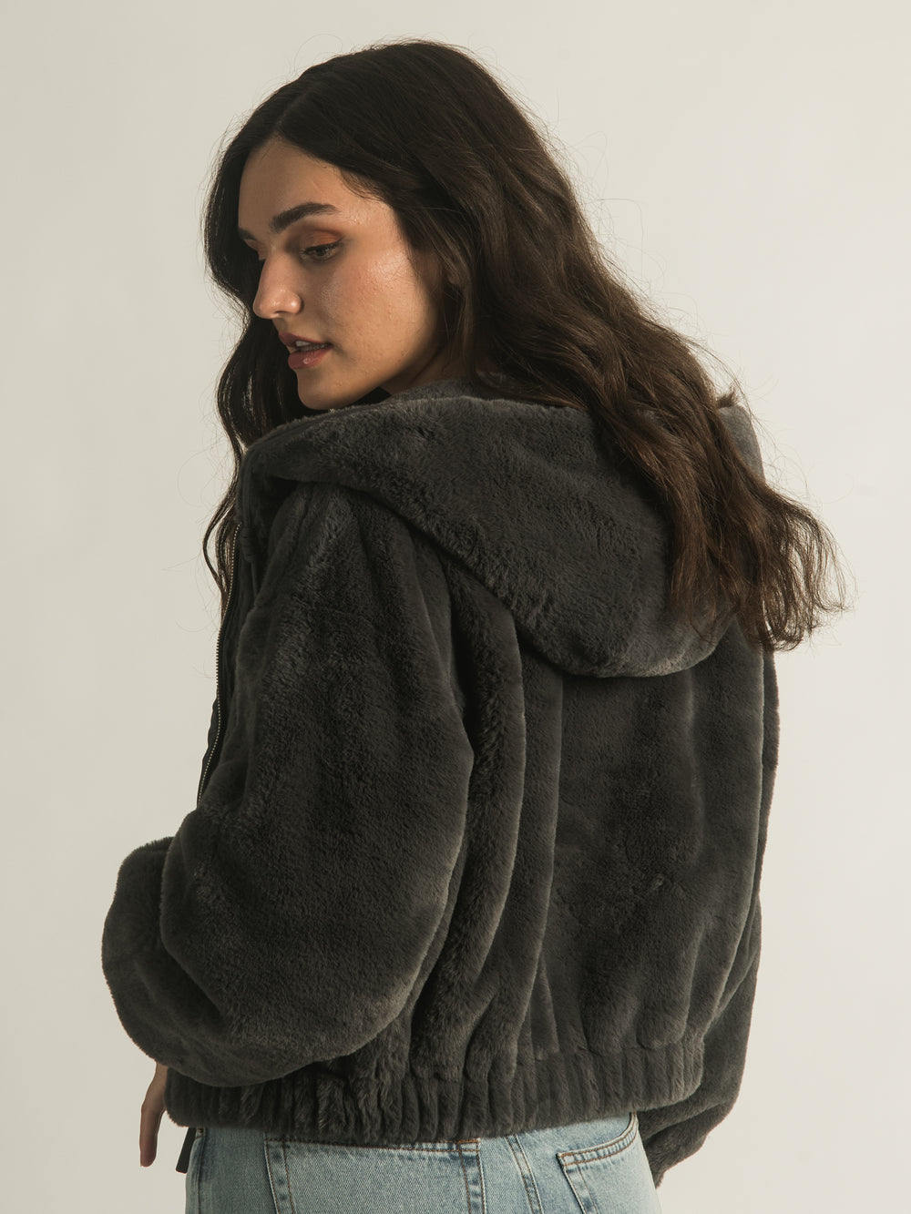 HARLOW MADISON FAUX FUR ZIP UP - CLEARANCE