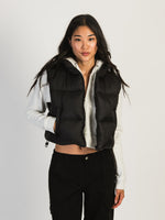 HARLOW PEGGY PUFFER VEST - BLACK