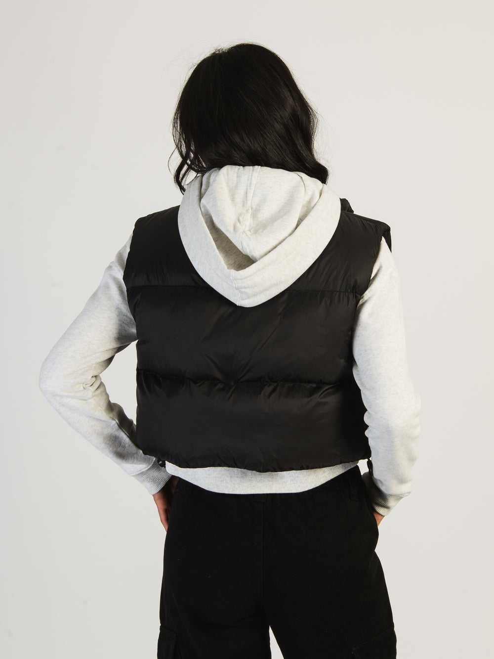 HARLOW PEGGY PUFFER VEST - BLACK