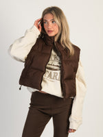 HARLOW PEGGY PUFFER VEST - CHOCOLATE