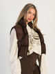 HARLOW HARLOW PEGGY PUFFER VEST - CHOCOLATE - Boathouse