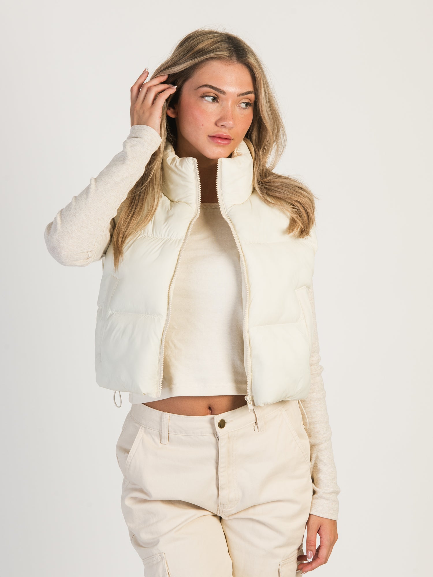 HARLOW PEGGY PUFFER VEST - CREAM CLEARANCE