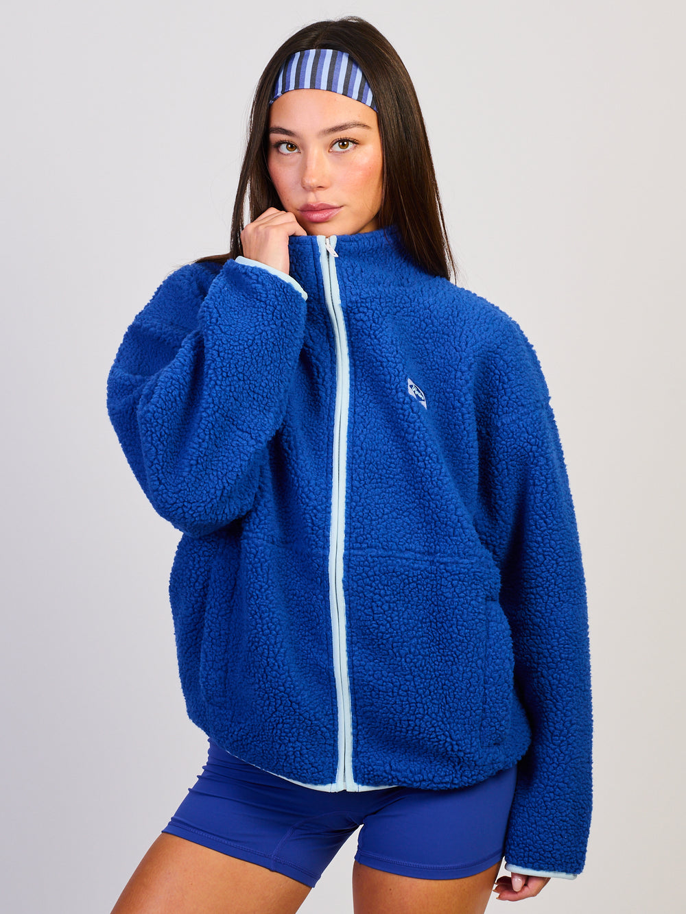 HARLOW COCO SHERPA ZIP - COBALT