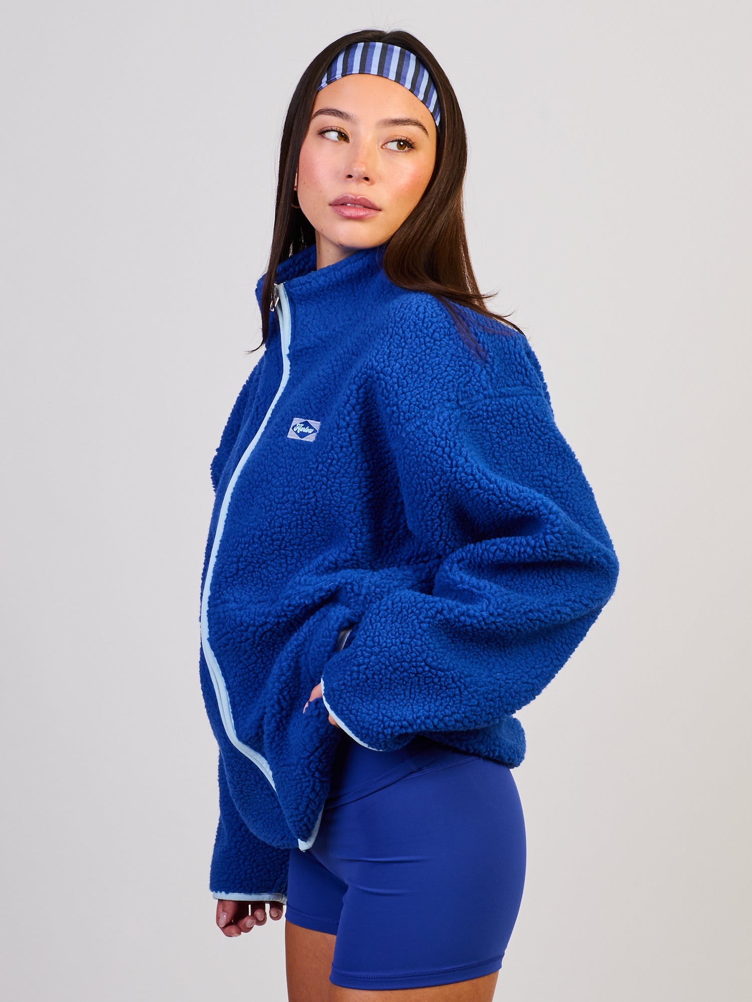 HARLOW COCO SHERPA ZIP - COBALT