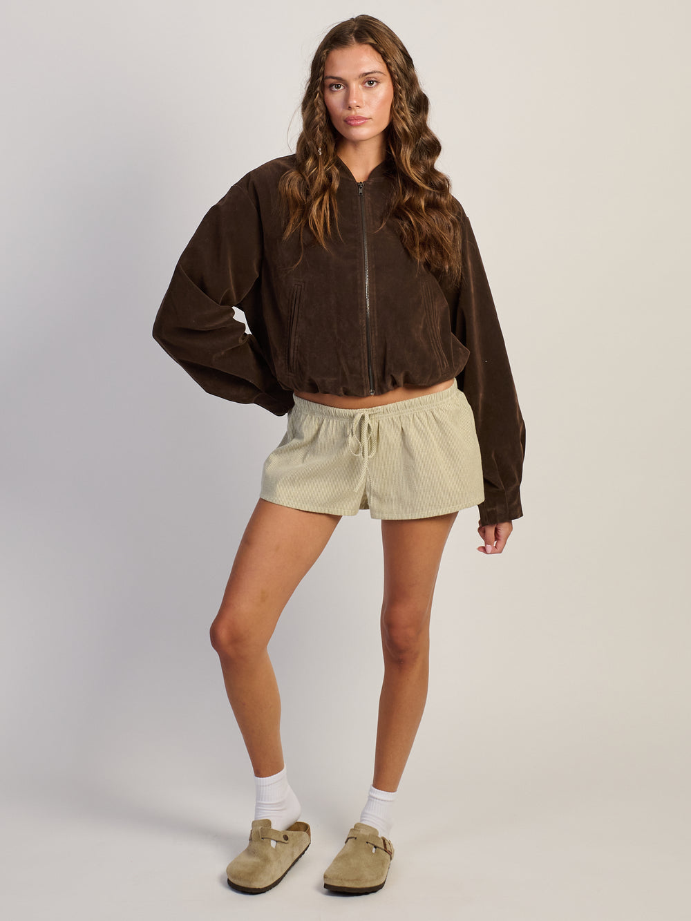 VESTE EN DAIM HARLOW SARA - MARRON