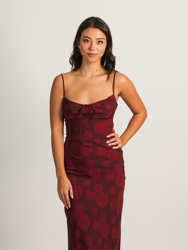 HARLOW VALERIE LONG DRESS - BORDEAUX
