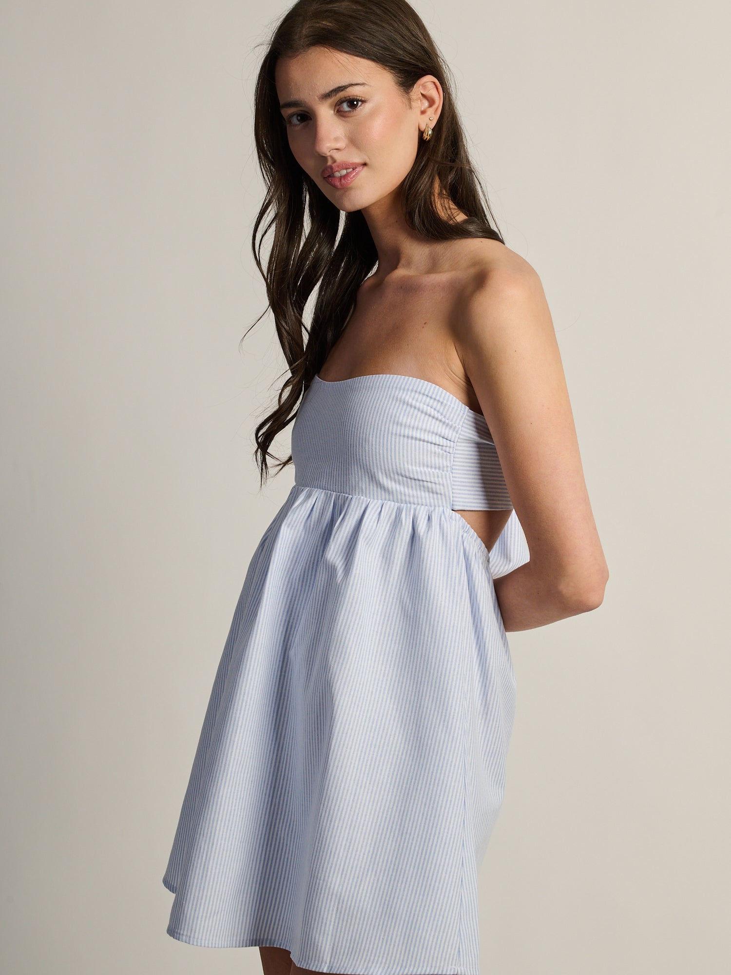 ROBE HARLOW JUNE - PINSTRIPE