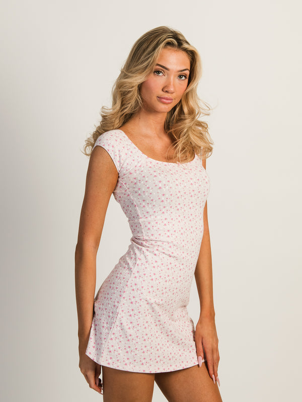 HARLOW ROSALIE PRINT DRESS - BABY PINK