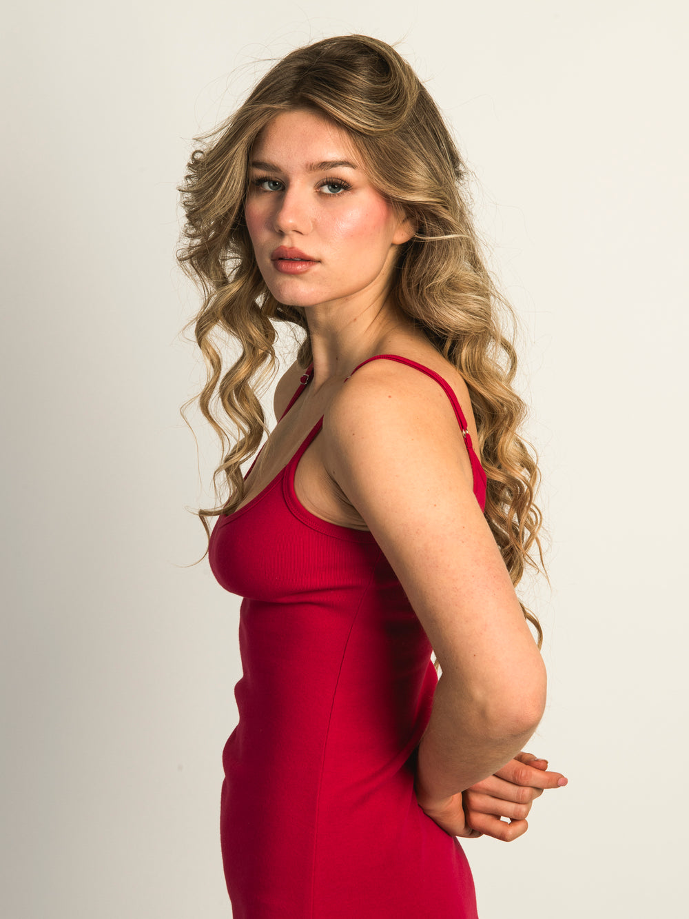 HARLOW SOFIA DRESS - PORT RED