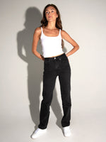 HARLOW HIGH-RISE STRAIGHT JEAN - BLACK